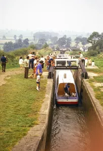 Foxton Locks, Grand Union Canal, Leicestershire, England, UK August 1973