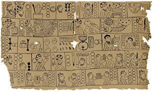 Fragment of a Christian calendar in Aztec script