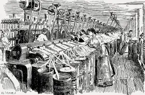 Frame room, cotton industry, Manchester