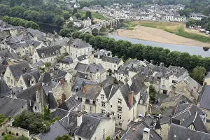France, Chinon, old town, roofs