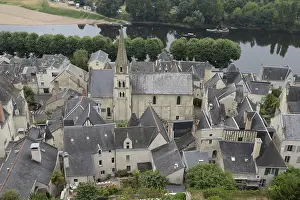 France, Chinon, old town, roofs