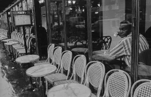 France, Paris, 22.03.1990, coloured man in a restaurant