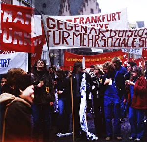 Frankfurt/M. DGB demonstration against unemployment and social cuts ca