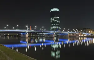 Frankfurt skyline at night, HDR/DRI shot