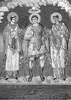Frankish Prince, miniature in a canon of the Mass from the second half of the ninth century from the old treasury of