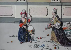 Frederick the Great, Frederick II 1712-1786 as a boy playing with his sister Wilhelmine