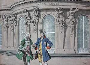 Frederick the Great, Frederick II 1712-1786 and Voltaire in Sanssouci
