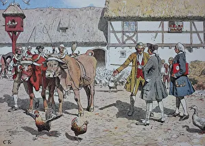 Frederick the Great, Frederick II 1712-1786 as a young prince on the farmland near Kuestrin
