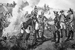 Frederick the Great, among his grenadiers