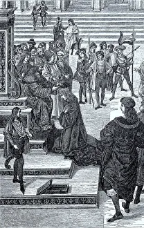 Frederick III presents the wreath of poetry to Aeneas Silvius Piccolomini
