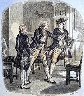 Frederick William I of Prussia threatens his son Frederick after his failed attempt to flee Germany