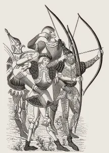 French bowmen with long bows, 15th century
