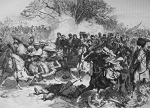 French cavalry retreating after the Battle of Orleans