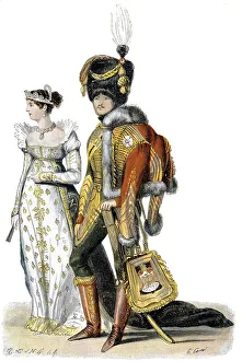 French court dress, 1807, Franzoesische Hoftracht aus der Zeit des ersten Kaiserreichs