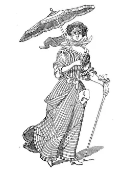 French lady in 1675, with parasol