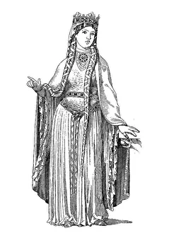 French lady with coat, tight skirt and long sleeves