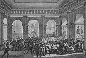 French Revolution, an armed uprising or rebellion against the existing civil or political authority