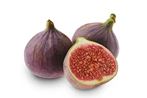 Fresh figs, whole and segment isolated on white background
