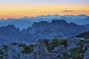 Fribourg Prealps with Gastlosen mountain range at dawn
