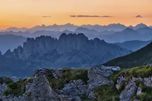 Fribourg Prealps with Gastlosen mountain range at dawn