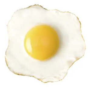 Fried egg isolated on white background