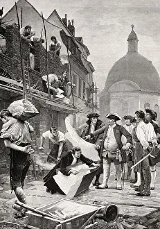 Friedrich Wilhelm I. visits the new buildings at Friedrichstadt