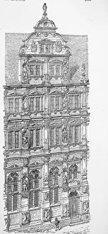 Friedrichsbau at Heidelberg Castle around 1880