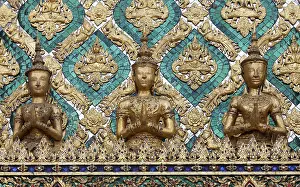 Frieze with ornaments and golden figures