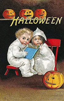 Frightened children sitting on chairs
