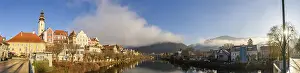 Frohnleiten panorama small town above Mur river in Styria