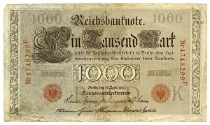 Front, Reichsbank banknote, 1000 Marks
