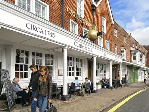 Category Cities DE Prints: Frontage of historic building, Castle and Ball hotel public house