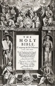 Frontispiece to the King James Bible, 1611, James VI and I, James Charles Stuart, 1566 - 1625, King of England, Scotland and Ireland, digitally edited