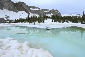 Frozen lakes in the Snowy Range Mountains of Wyoming