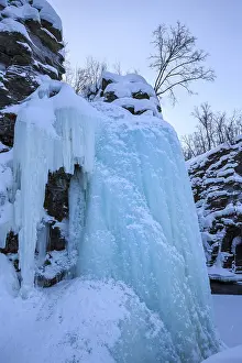 Frozen waterfall, Abiskojokk River