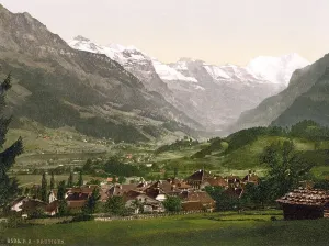 Frutigen, general view, a municipality in the Bernese Oberland in the canton of Bern in Switzerland