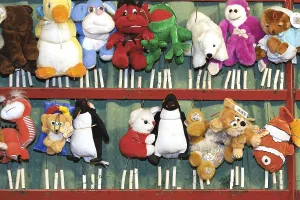 Funny cuddly toys, shooting gallery