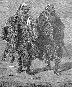Fur traders from Arabia with their wares