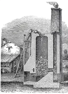 Furnace for extracting phosphorus from bone