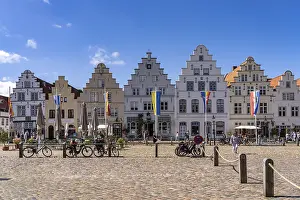 Gabled houses on the market square in Friedrichstadt