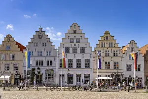 Gabled houses on the market square in Friedrichstadt