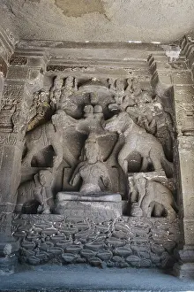 Gajalakshmi sculpture at Kailasa temple