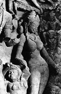Gangadhara, Elephanta Caves, Bombay, Mumbai, Maharashtra, India, 1977, Asia