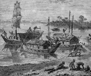 Ganges River, India, historical illustration