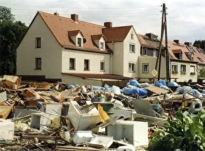Garbage is on the street, approx