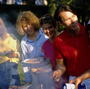 Garden party young people eating