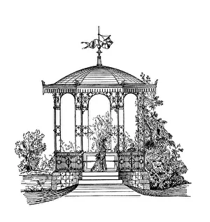 Garden pavilion, historical illustration