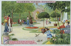 Garden series, public garden in Germany around 1900