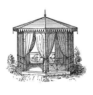 Garden tent, historical illustration