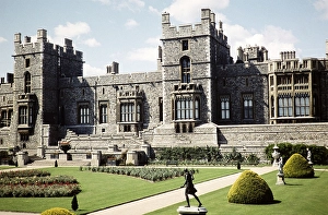 Gardens and historic buildings of Windsor Castle, Berkshire, England, UK, September 1959